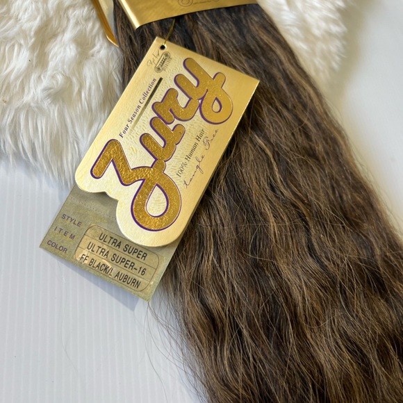 Human hair Extensions - 16 In Black AuBurn - ( dark Blonde Highlights) - Picture 5 of 6